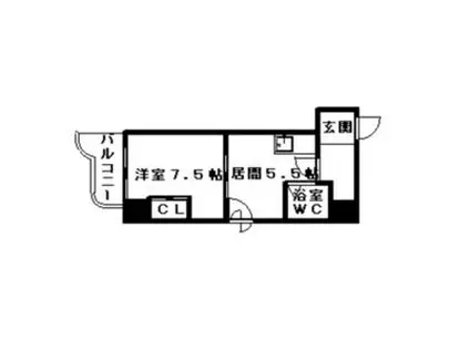 PEOPLE NOIII(1DK/4階)の間取り写真