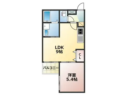 グレイス新屋敷(1LDK/2階)の間取り写真