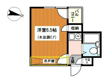 LAZFITH南横浜(1K/2階)の間取り写真