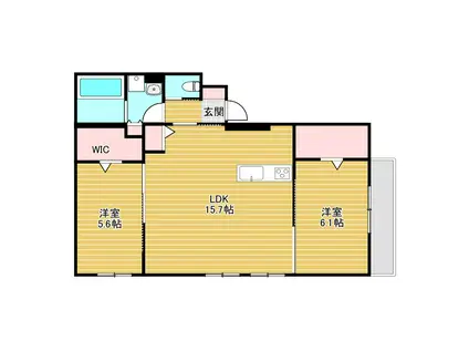 COZY COURT 千里山田II番館(2LDK/2階)の間取り写真