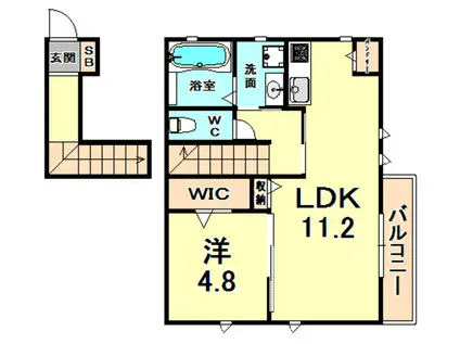 苦楽園オークスII(1LDK/2階)の間取り写真