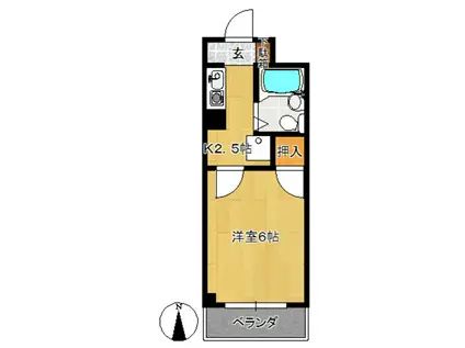 エクセレント東新第2(1K/2階)の間取り写真