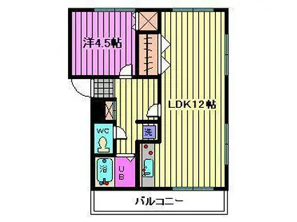 サンエイビル(1LDK/3階)の間取り写真