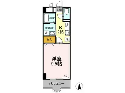 ラ・プティット・ファデット(1K/3階)の間取り写真