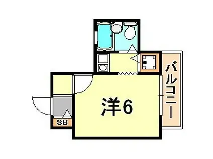 ペイサージュ(1K/3階)の間取り写真