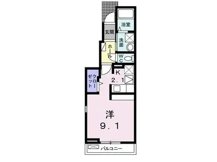 フォーブル中森II(ワンルーム/1階)の間取り写真