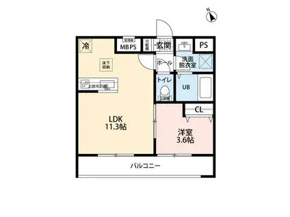 リーブルファイン鹿浜(1LDK/3階)の間取り写真