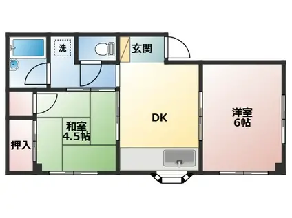 エクシブうらが(2DK/3階)の間取り写真