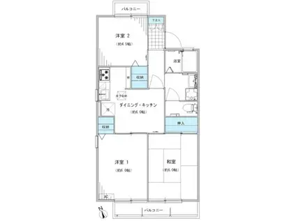 アスタルテ調布(3DK/1階)の間取り写真
