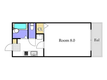 レジデンス齋藤(1K/2階)の間取り写真