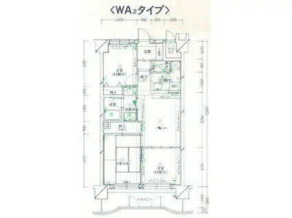 朝日プラザ柏木(3LDK/9階)の間取り写真