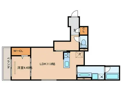 D-RESIDENCE蛍池西町(1LDK/2階)の間取り写真