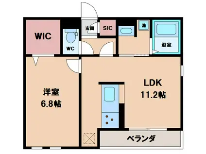 -ROOM今川 C棟(1LDK/3階)の間取り写真