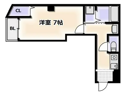 プライムコート 天王寺大道(1K/4階)の間取り写真