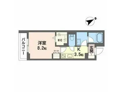 グランメゾン浜松(1K/2階)の間取り写真