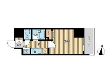 CITY SPIRE両国(1K/4階)の間取り写真