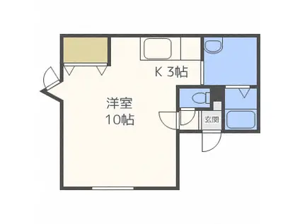 カトレアI(1K/3階)の間取り写真