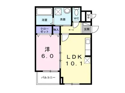 アビタ諸福(1LDK/3階)の間取り写真