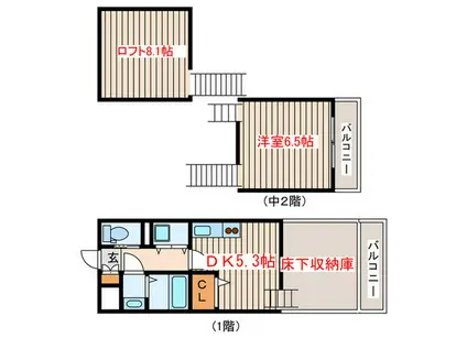 レジディア仙台一番町(1DK/13階)の間取り写真