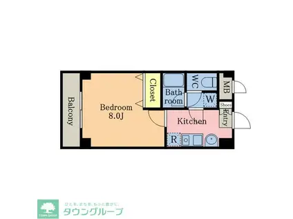 パルジェ春日部(1K/2階)の間取り写真