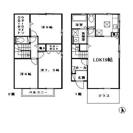 ソリアートレジデンスE(3LDK/1階)の間取り写真