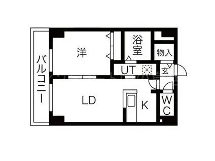 メトロ月寒中央(1LDK/6階)の間取り写真