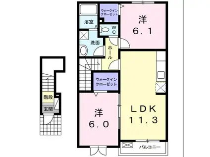 セレブリティC(2LDK/2階)の間取り写真