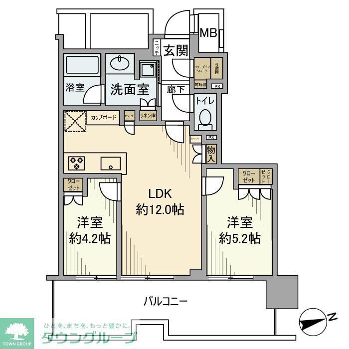 ザ・ファインタワー名古屋今池(2LDK/14階)の間取り写真