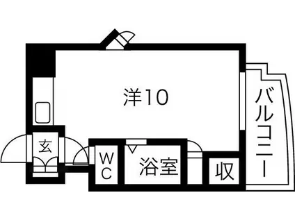 ローヤルハイツ8.8(1DK/3階)の間取り写真