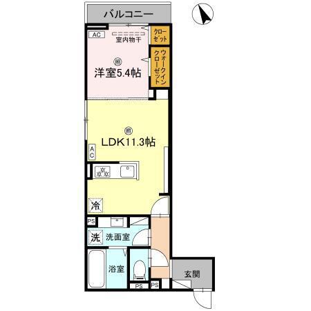 ル トレフル(1LDK/2階)の間取り写真