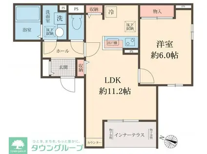 スマイル K(1LDK/1階)の間取り写真