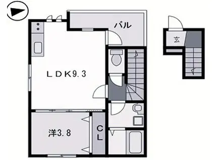 MAHALO SOU(1LDK/2階)の間取り写真