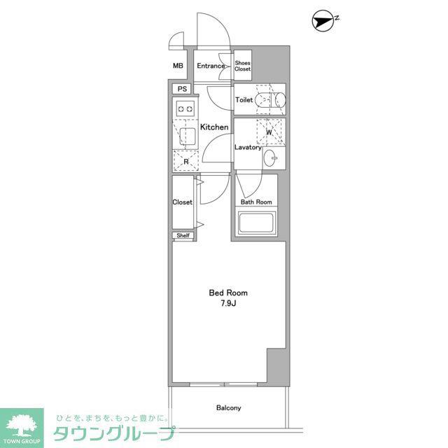 アスール北上野(1K/5階)の間取り写真