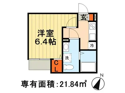 ハレ カイ(1K/2階)の間取り写真