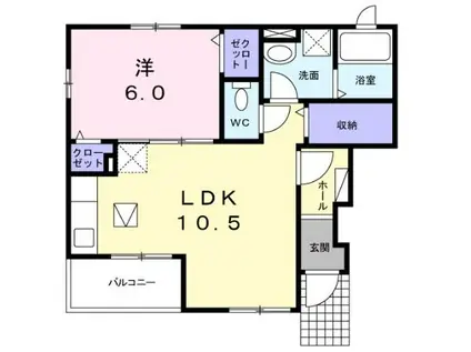 メゾンドクレール(1LDK/1階)の間取り写真