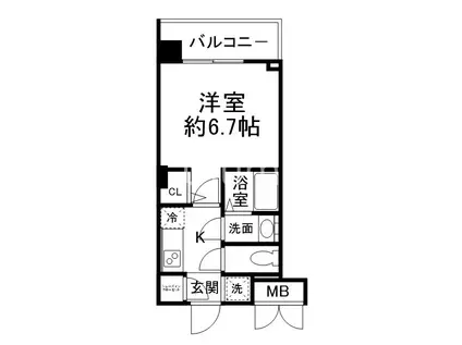 ブランシエスタ西京極(1K/3階)の間取り写真