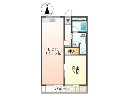 シーハイツ(1LDK/1階)の間取り写真