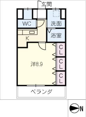 Y-ステージ(1K/2階)の間取り写真