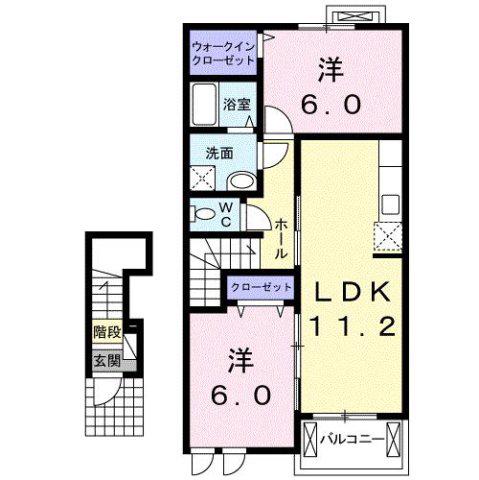 コルテージュ(2LDK/2階)の間取り写真