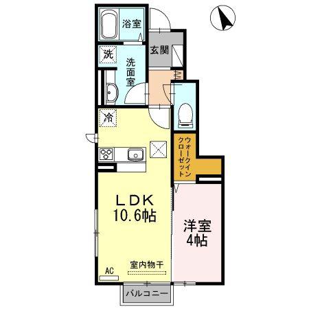 ロイヤルタウンII(1LDK/1階)の間取り写真