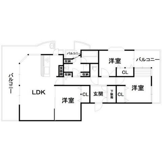 D´クラディア白島(3LDK/9階)の間取り写真