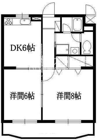 松下細島ライフ(2DK/3階)の間取り写真