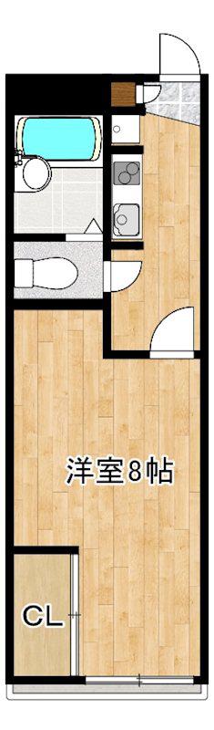 MOTOKOGAII(1K/2階)の間取り写真