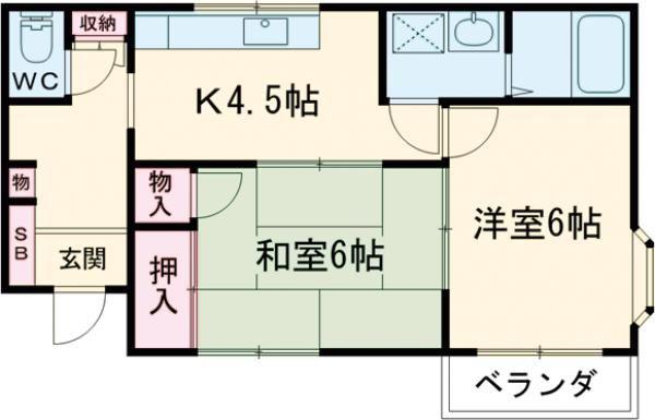 メゾン和(2K/2階)の間取り写真