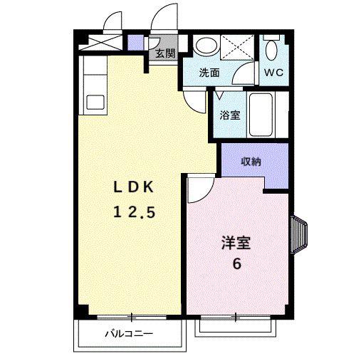 ハートフル・スクエア(1LDK/1階)の間取り写真