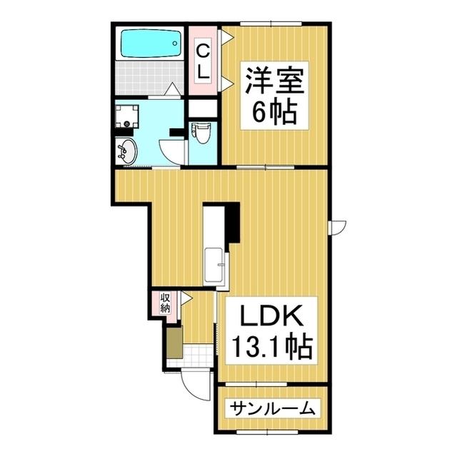 サンリット・オーブ A(1LDK/1階)の間取り写真