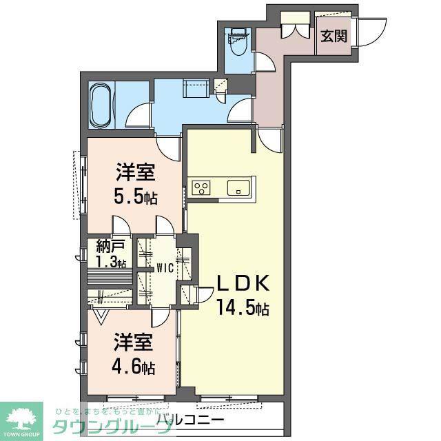 シャンド・フルール(2LDK/3階)の間取り写真