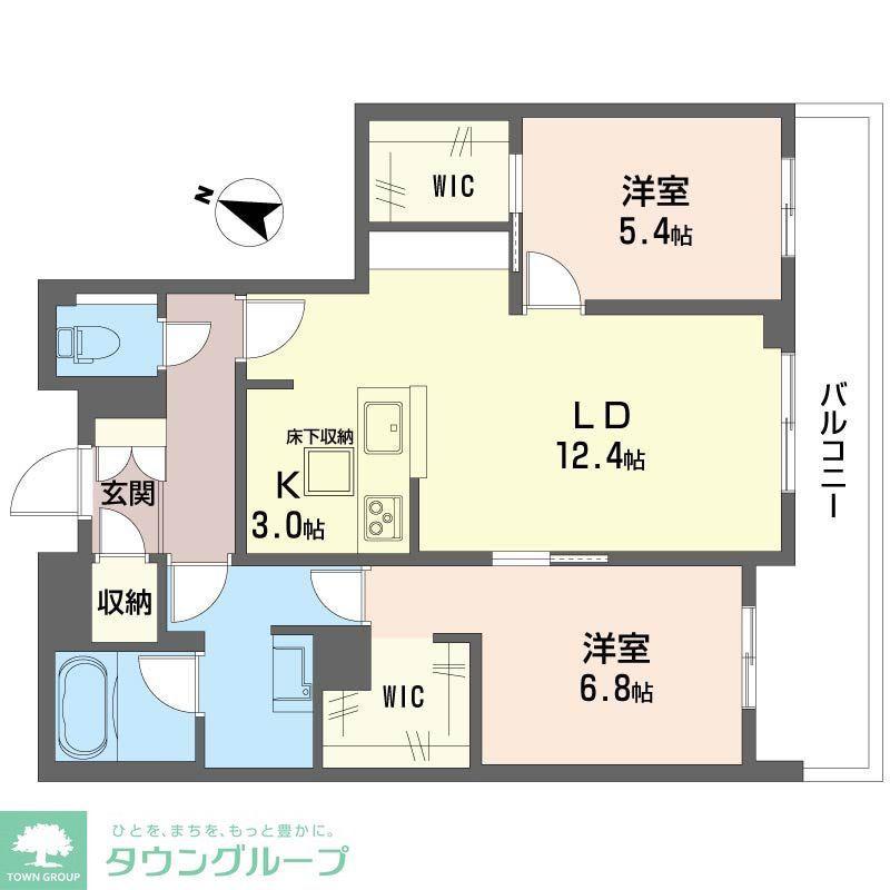 セントリビエ南平(2LDK/3階)の間取り写真