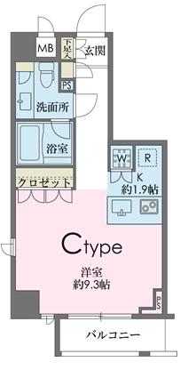 ドゥーエ南麻布(ワンルーム/3階)の間取り写真