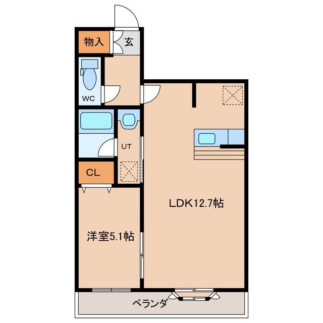 REVE2(1LDK/3階)の間取り写真
